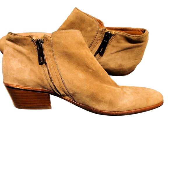 Sam Edelman putty/taupe Petty suede side zip Chelsea booties size 6 - Picture 3 of 16